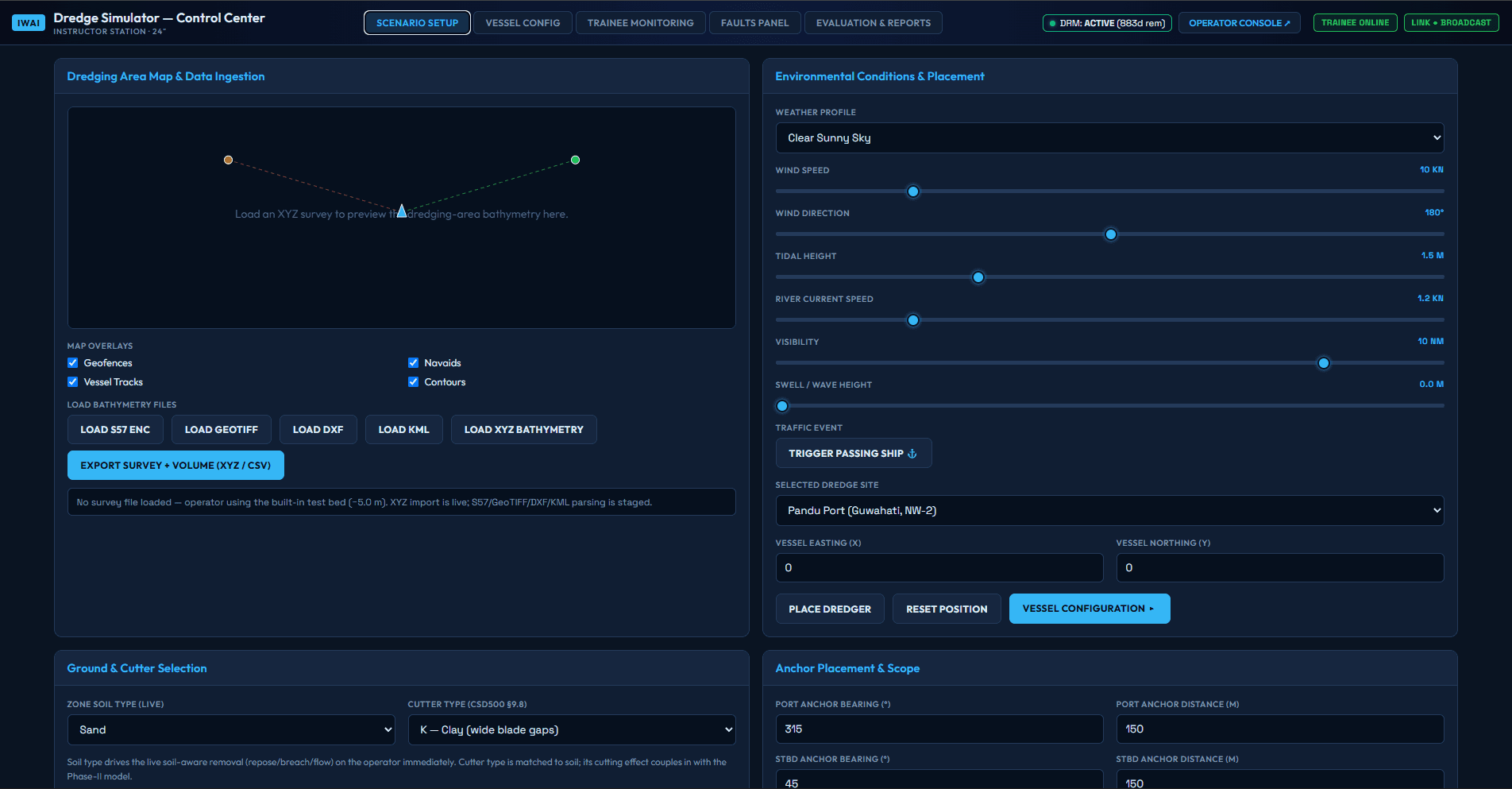 Dredging Simulator operator view screenshot