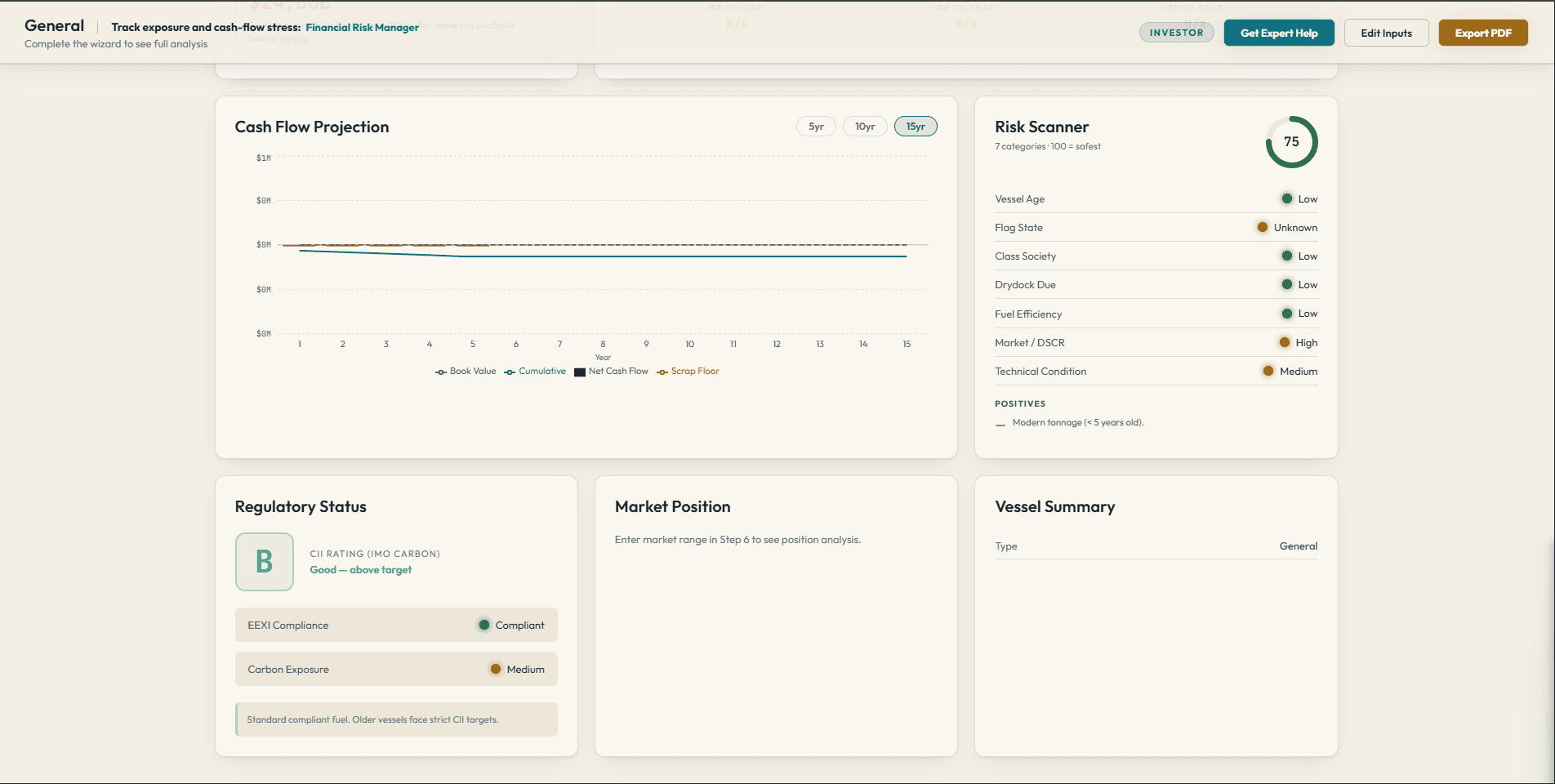 Bareboat chartering and ship owning feasibility cash flow and risk screenshot